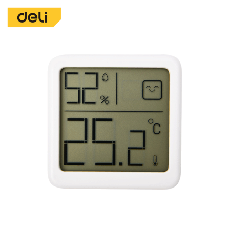 เครื่องวัดอุณหภูมิในห้อง DELI EDL336012K-WH-01 ช่วงการ-10 ถึง 50°C สีขาว_0